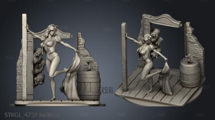 Snow White Barrel stl model for CNC