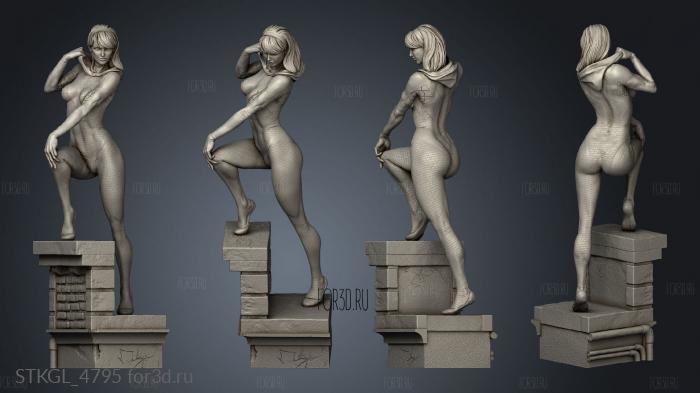 Spider Gwen Base stl model for CNC