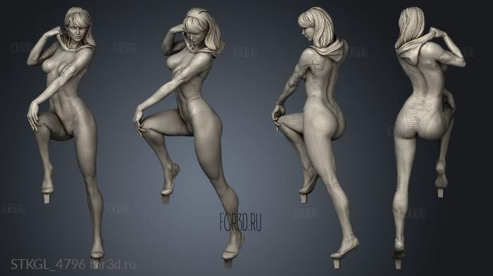 Spider Gwen Boby stl model for CNC