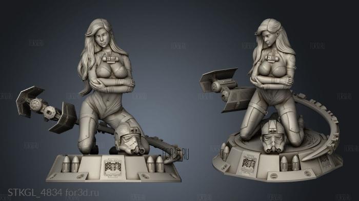 Star Wars Tie Bomber Girl stl model for CNC