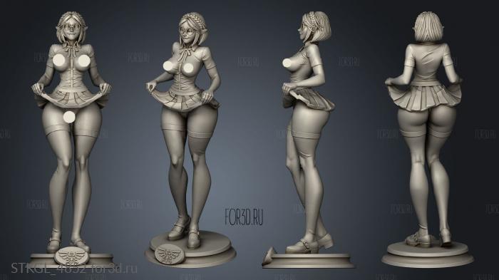 Zelda short hair with glasses stl model for CNC