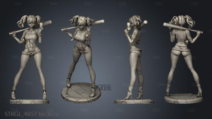 Stylized Harley Quinn Suicide Squad stl model for CNC