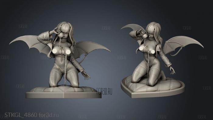 Succubus Chan BACK HAIR stl model for CNC