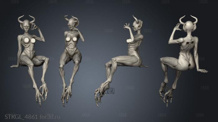 Succubus Demon stl model for CNC