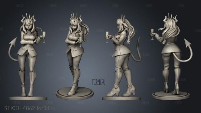 Suit Lucifer Back hair stl model for CNC