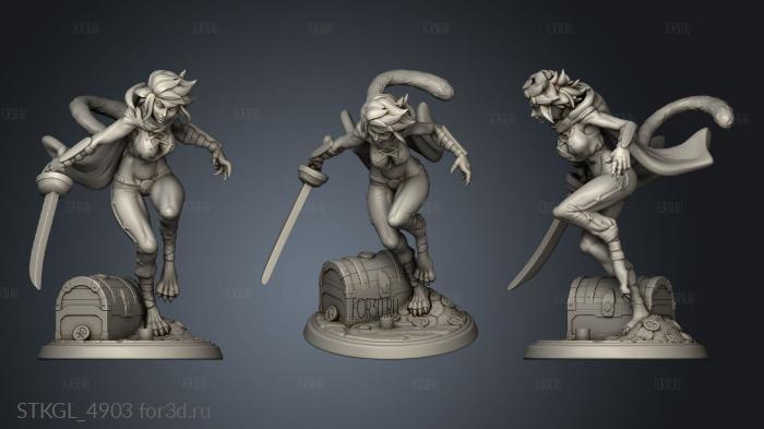 Tabaxi Hero Tier Catgirl Rogue stl model for CNC