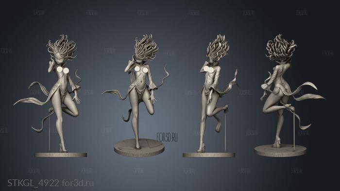 Tatsumaki Tornado hair stl model for CNC