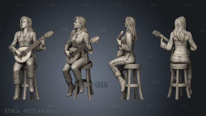 Tavern Characters Bard stl model for CNC