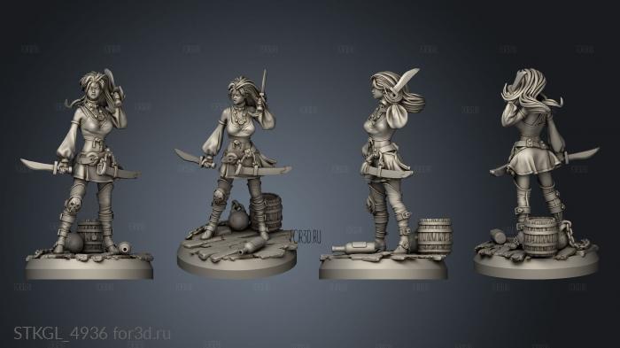 The Carcarodonic Pirate Lords Crewmembers Female stl model for CNC