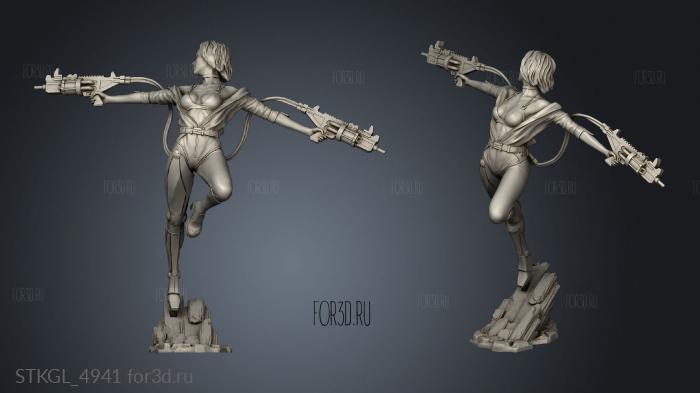 The double gunner Lea stl model for CNC