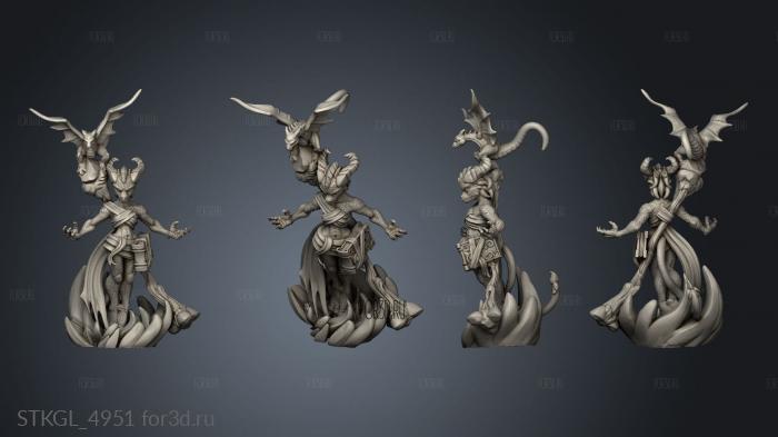 The Lost Cave Throwback Dragon Sorceress stl model for CNC