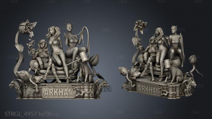 The Three Wonders Arkham stl model for CNC