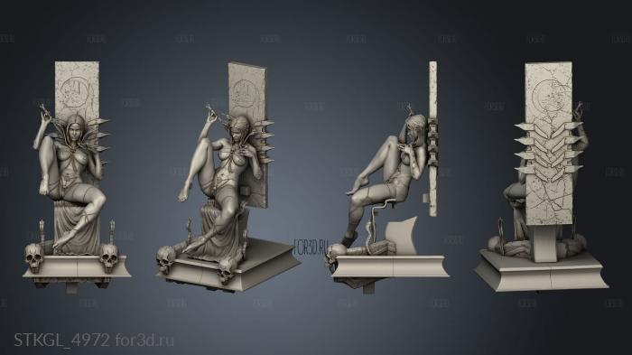 Throne Lady Statue stl model for CNC