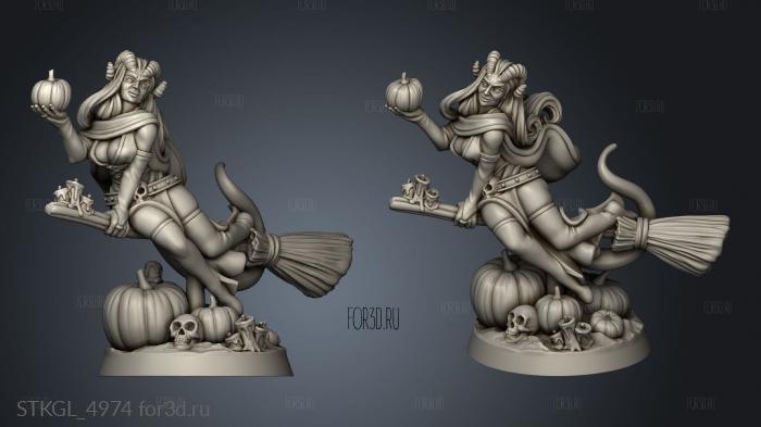 THROWBACK TIEFLING WITCH VVM stl model for CNC