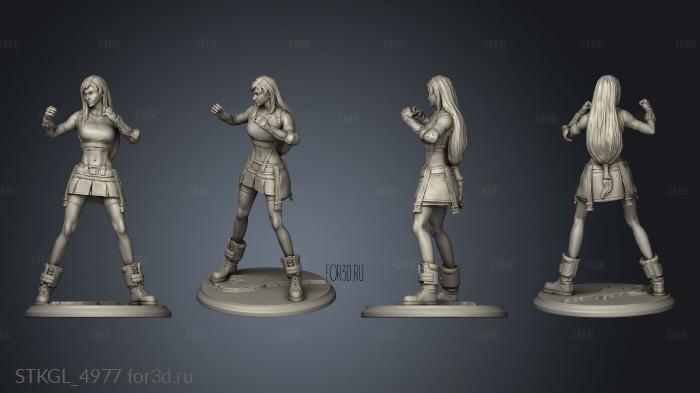 Tifa Combat Stance stl model for CNC