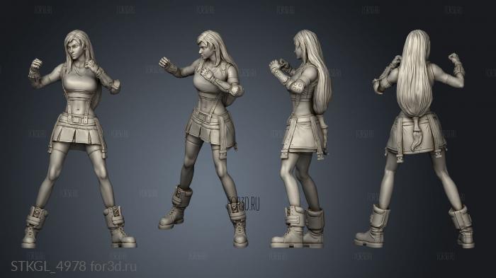 Tifa Combat Stance base stl model for CNC