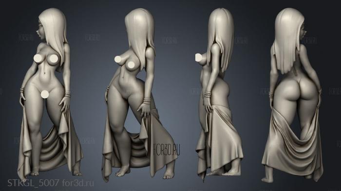 Yellow Sorceress NSFW naked veil stl model for CNC