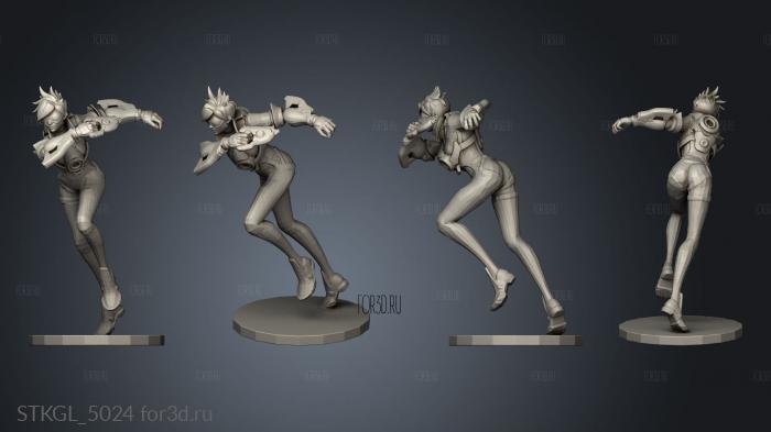 Tracer Overwatch with clothes stl model for CNC