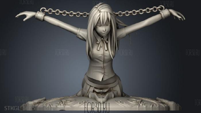 Trapped Girl stl model for CNC