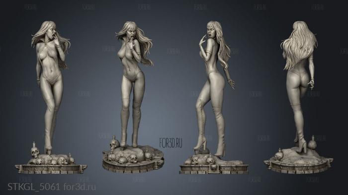 Vampirella Without cuts Base stl model for CNC