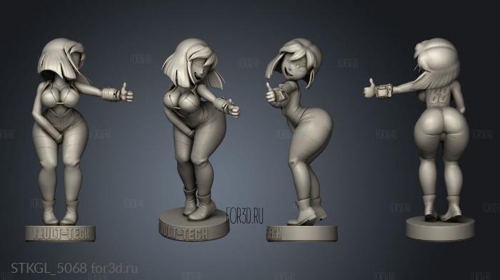 Vault Girl stl model for CNC