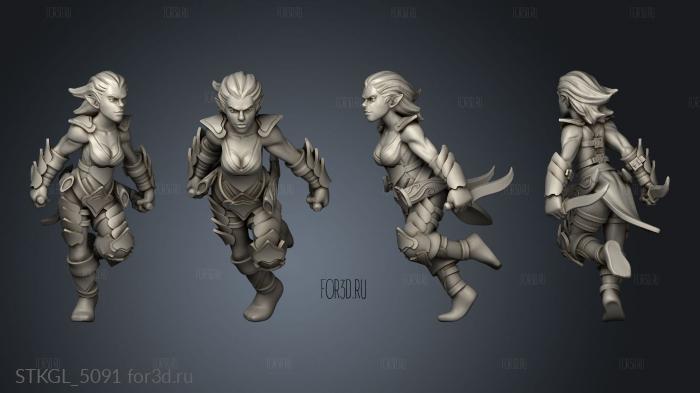 Vengeful Drow Assassin stl model for CNC