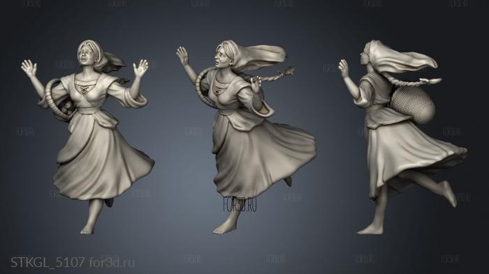 Village Villager Panicked Woman stl model for CNC