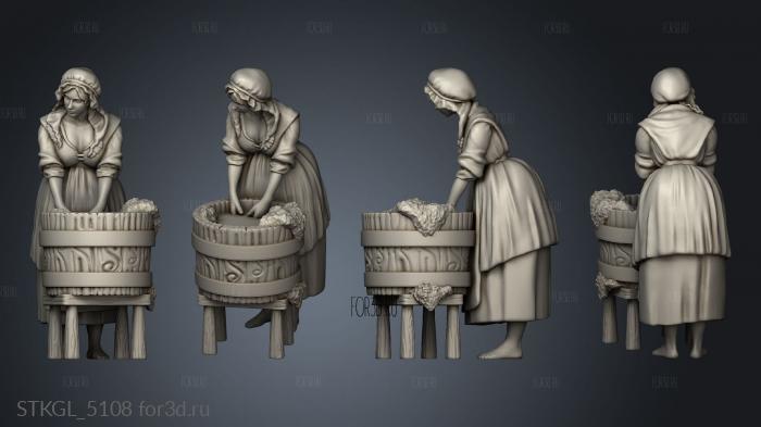 Village Villager Washerwoman stl model for CNC