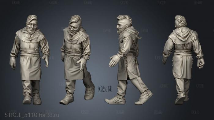 Villagers Mens peasant stl model for CNC