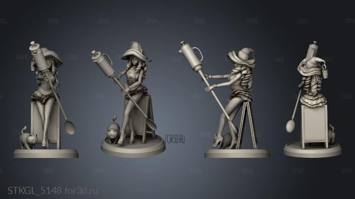 Witch Cafe Girl Fantasy World stl model for CNC