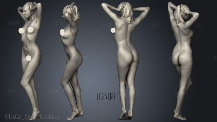 Woman Standing Naked stl model for CNC