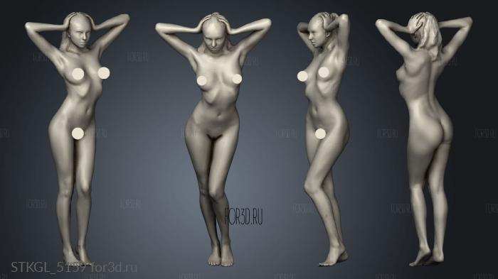 Woman Standing Naked stl model for CNC