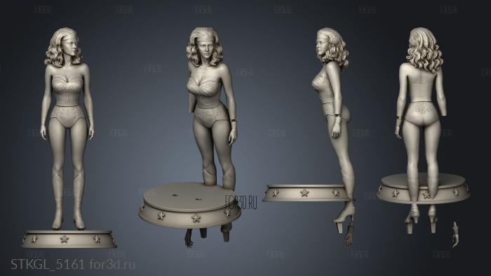 Wonder Woman Base stl model for CNC