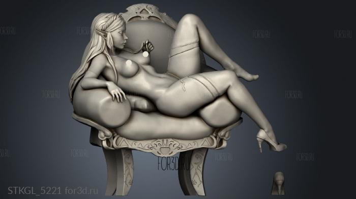 Zelda NSFW chair stl model for CNC