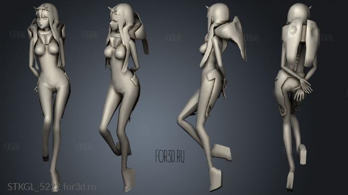 Zero Two adult stl model for CNC