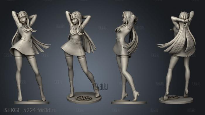 Zero Two from Darling in the Franxx UNIFORM stl model for CNC