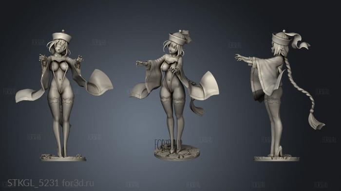 Zombie Girl Liu Xing Wan stl model for CNC