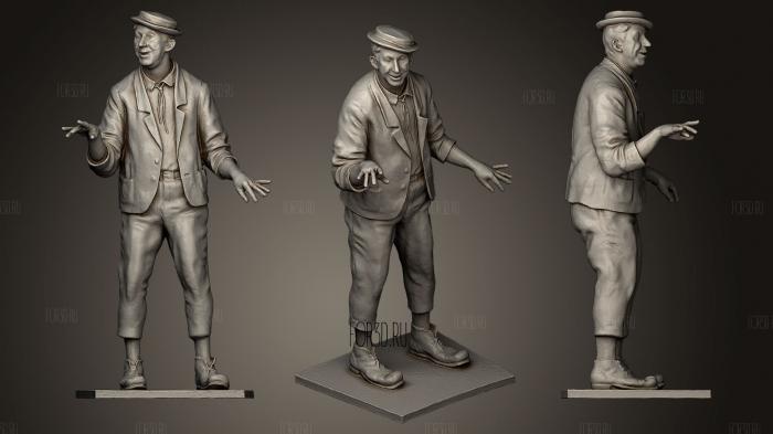 Yury Nikulin clown statue stl model for CNC