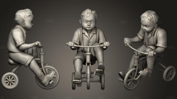 Дети на велосипедах3 3d stl модель для ЧПУ