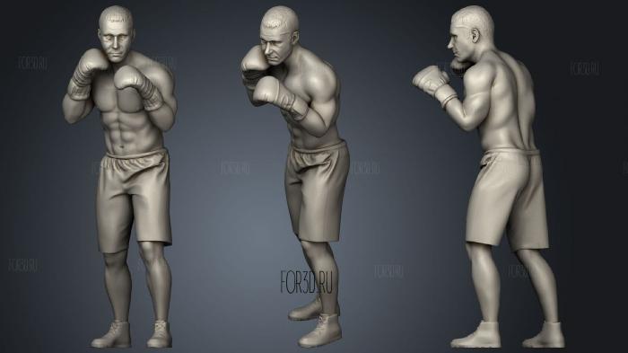 Boxer in yellow gloves 7 stl model for CNC