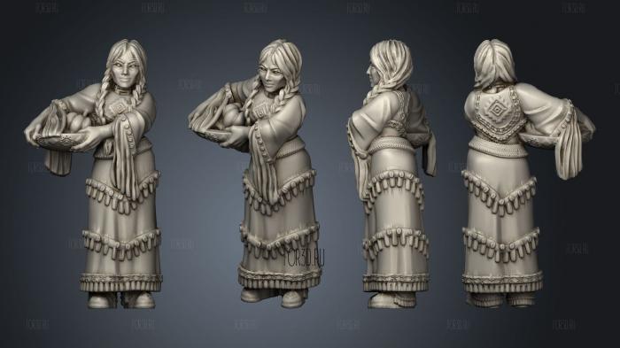 Pollygrim Woman With Food stl model for CNC