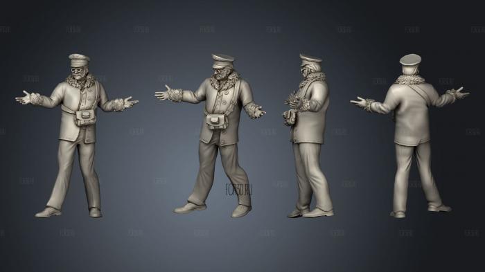 Steam Constructs Train Conductor Greeting stl model for CNC