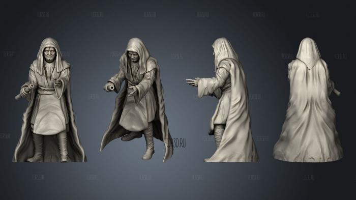 Undying Emperor Battle Ready Pose 2 Hooded Scarred stl model for CNC