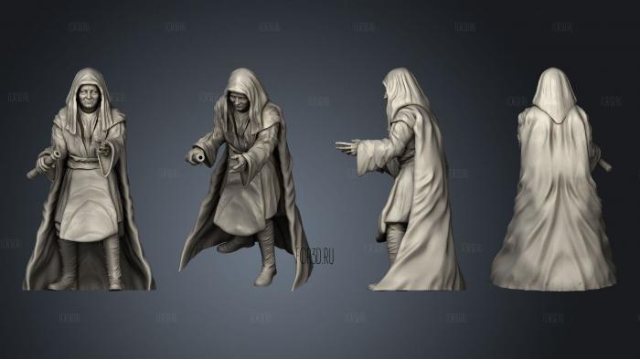 Undying Emperor Battle Ready Pose 2 Hooded Unscarred stl model for CNC