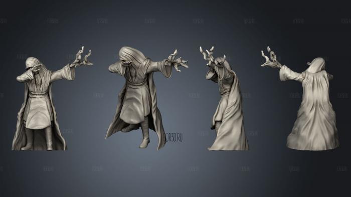 Undying Emperor Dab Pose 3 With Hood Scarred stl model for CNC
