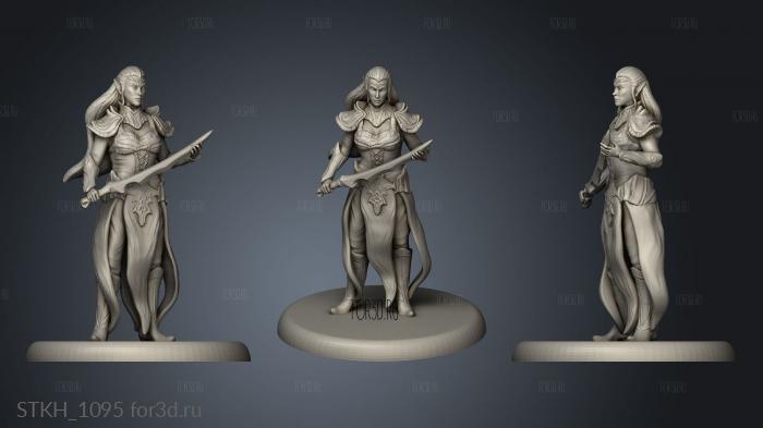 Elven Blademaster Simple stl model for CNC