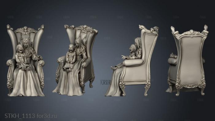 Alice With Chair 3d stl модель для ЧПУ