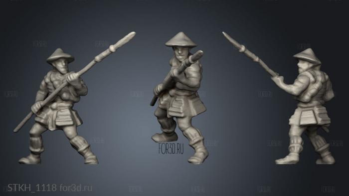 Ashigaru Yari stl model for CNC