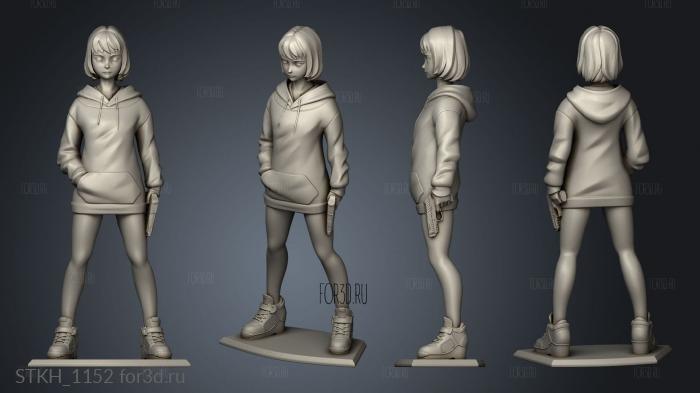 Anime Girl stl model for CNC