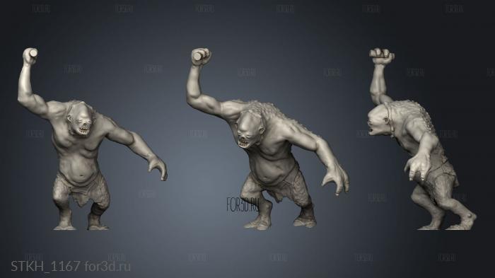 Arthur Baroni cave troll from the lord ring adapted to table gamerm res stl model for CNC